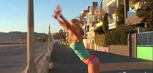  Roller teen (Heather Vandeven) shows off her pigtails and socks - Twistys